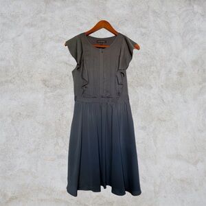 Banana Republic Gray Midi Dress with Flutter Sleeves